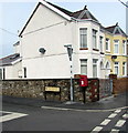 Queen Elizabeth II postbox on a Llandybie corner in SA18 3YF