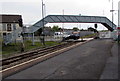 Footbridge beyond the eastern end of Llanelli railway station in SA15 1AN