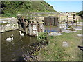 Lock gates at old Pentewan harbour in PL26 6BX