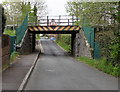 East side of a low railway bridge, Aberlash Road near Ammanford in SA18 2DY