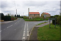 Road junction in Worlington in IP28 8SJ