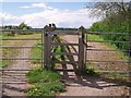 Gate at the start of a footpath to Shardlow in DE7 2GJ