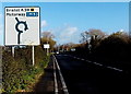 Motorway direction information sign, Bristol Road, Highbridge in TA9 4HB