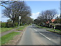 Bus stop on Radliffe Road (B1342), Bamburgh in NE69 7BG