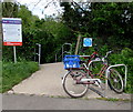 Avoncliff railway station cycle rack and information board in BA15 2LP