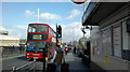 View up Leyton High Street from outside Leyton tube station in E10 5NS