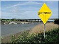 Sewer Pipeline Warning Sign, River Medway in ME2 1AJ