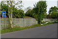 Signs at a railway perimeter fence, Station Road, Little Stoke in BS34 5PE