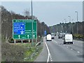 Northbound A3 approaching Wisley Interchange in GU23 6PY