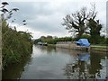 Recently submerged narrowboat, north of bridge 182 in BA2 6TQ