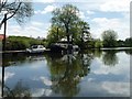Moored boats upstream [south] of Hanham Lock in BS31 2AT