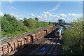 Log train approaching Warrington Bank Quay in WA5 1NS