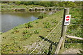 Artificial Pond with Barbed Wire Warning Sign in DT6 5JZ