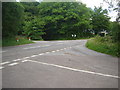Five-road cross roads at Forches Corner in TA21 9LL
