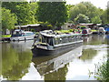 Narrow boat approaching Orton Lock on the River Nene in PE3 6SL
