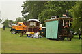View of a carriage and traction engine in the St Albans Steam and Country Show in AL4 0HZ