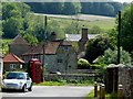 Fox Hill Lane, Charlton, with listed telephone kiosk in PO18 0HY