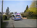 Bus on Station Road, Copmanthorpe in YO23 3ST