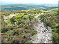 The Sheep Stones ridge path passing between quarries, Wadsworth in HX7 5RB