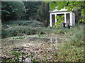 Downhall Country House Hotel - the disused summerhouse at the head of the lake in CM22 7AR