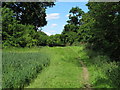 Footpath to dismantled railway crossing, Sible Hedingham in CO9 3HY
