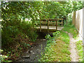 Footbridge on path behind houses on Park Avenue in WD23 2AQ