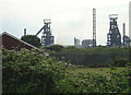 Margam steelworks from Prince Street, Taibach in SA13 1UB