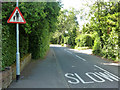 Pedestrian warning on Loom Lane in Aldenham