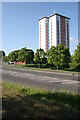 High Rise Flats and Nitshill Road in G53 7SP
