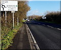 Directions sign on the approach to a Bristol Road roundabout, Highbridge in TA9 4HB