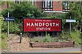Station signs, Handforth railway station in SK9 3EN