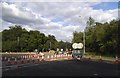Cones at the junction of A322 and Nine Mile Ride, Bracknell in RG12 0GL