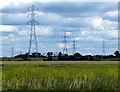 Pylons crossing the Oxfordshire countryside in OX4 4YR