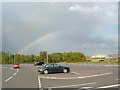 Rainbow seen from the Blue Car Park of Glasgow Fort shopping centre in G34 9PT