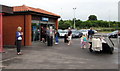 Queue outside Greggs, Chieveley Services in RG14 3BU
