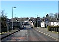 Looking upwards on Mill Street, Ochiltree. in KA18 2PZ
