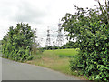 Large pylons off Paper Mill Lane in IP8 4FE