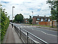 Zebra crossing and railings, Tye Green, Harlow in CM18 7BL