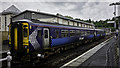 Oban station - 156445 awaiting departure to Glasgow in Oban