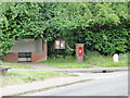 Shelter, parish notice board, postbox and milestone in Mulbarton & Stoke Holy Cross Ward