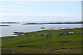 Houses at Burwick from above Loch of Burwick in ZE1 0UX
