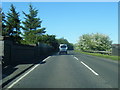 A737 on bridge over long disused railway in Beith