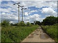 Power lines crossing Ings Lane near Arksey in DN2 4QG