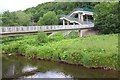 Footbridge and railway bridge, Netherdale in TD1 2ED