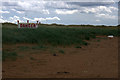 Danger sign on the beach at Altcar Rifle Range in L38 8AF