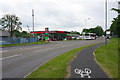Petrol station and shops on the edge of Penkridge in ST19 5NY