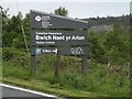 Bwlch Nant yr Arian sign in SY23 3AB