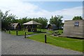 Huts at Springhill Farm campsite in NE68 7US