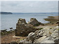 Ruined structure on the beach in Parkstone Bay in BH15 1TQ