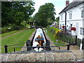 Narrowboat in Colwich Lock No 21 in ST18 0UL